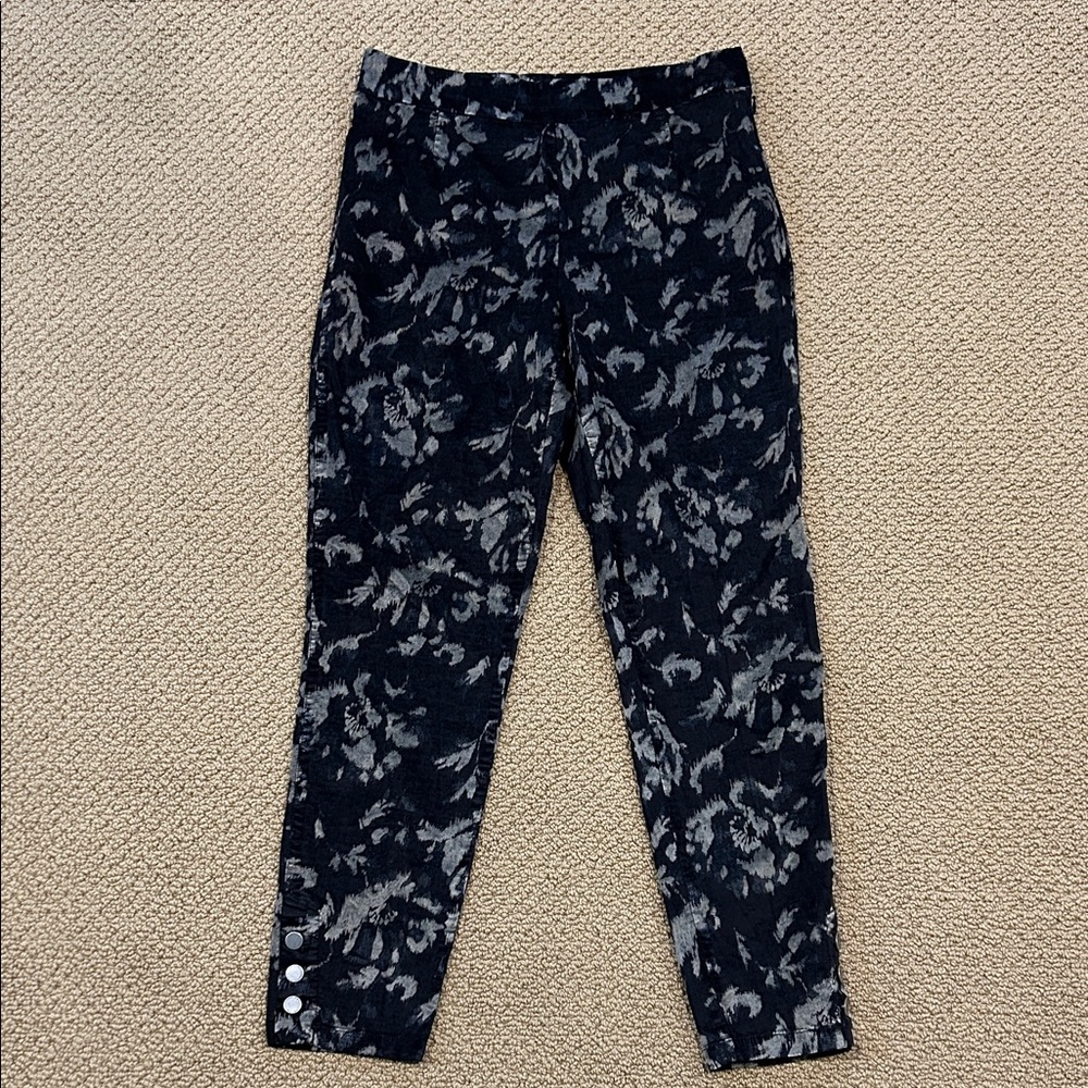 Peruvian Connection Brocade Velvet Pants size 8 Floral Baroque Dark Romance